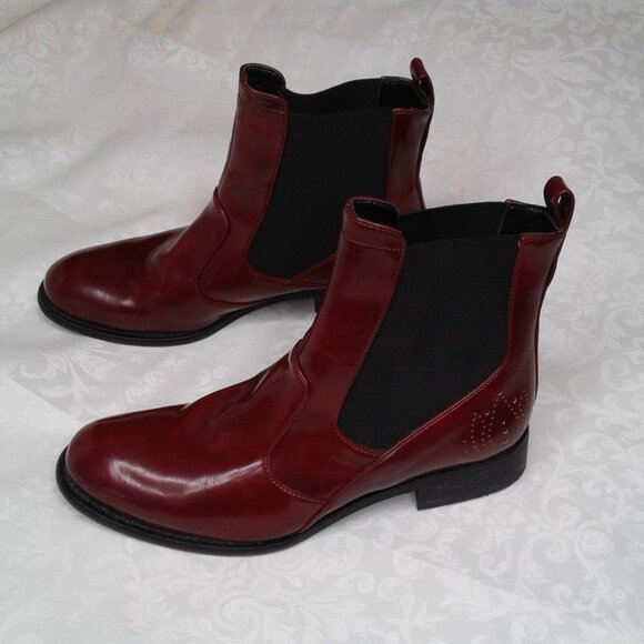 Bourgeois Boheme Women's Vegan Grace Chelsea Boot Red EU Size 39 / US 8.5 - Picture 4 of 16